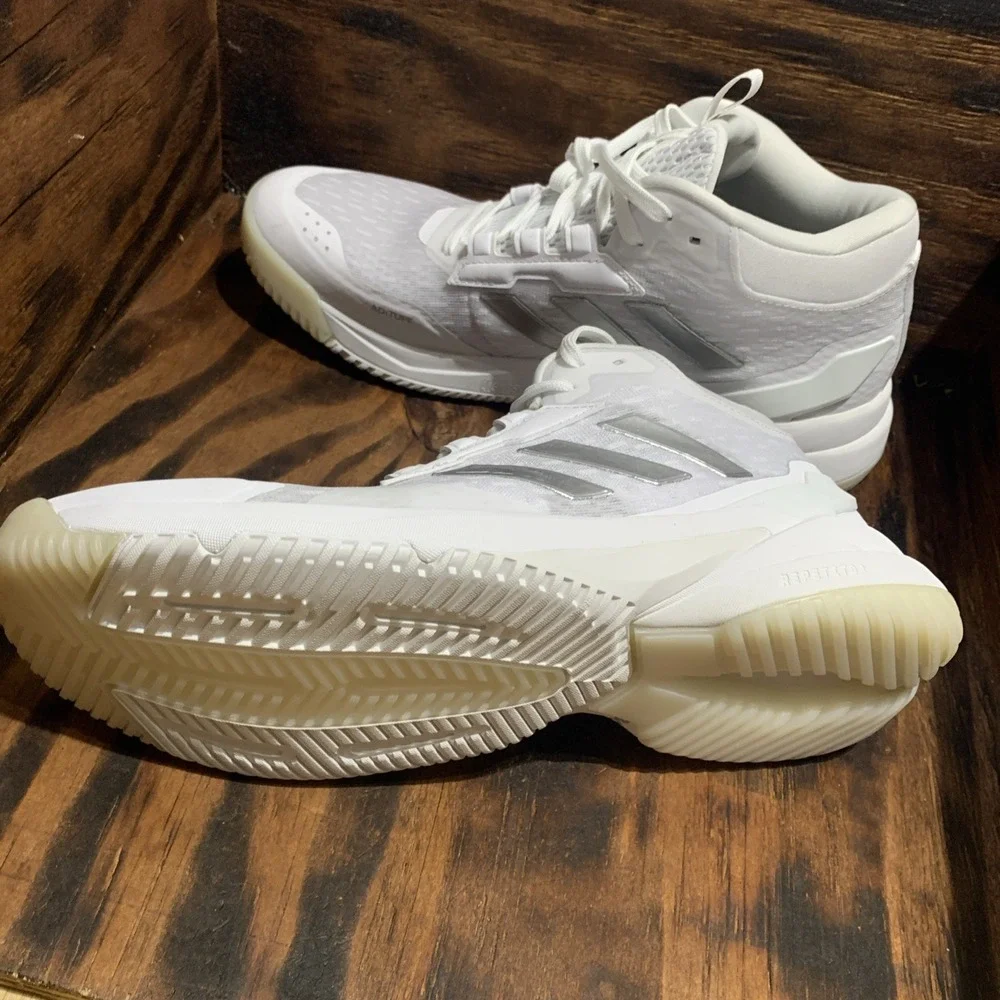 adidas Crazyflight 6 Mid Volleyball Sneaker White Silver HP7030 Women Sz 9